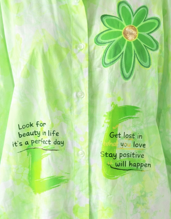 💚 Blouse met Bloem Applicatie - Groen