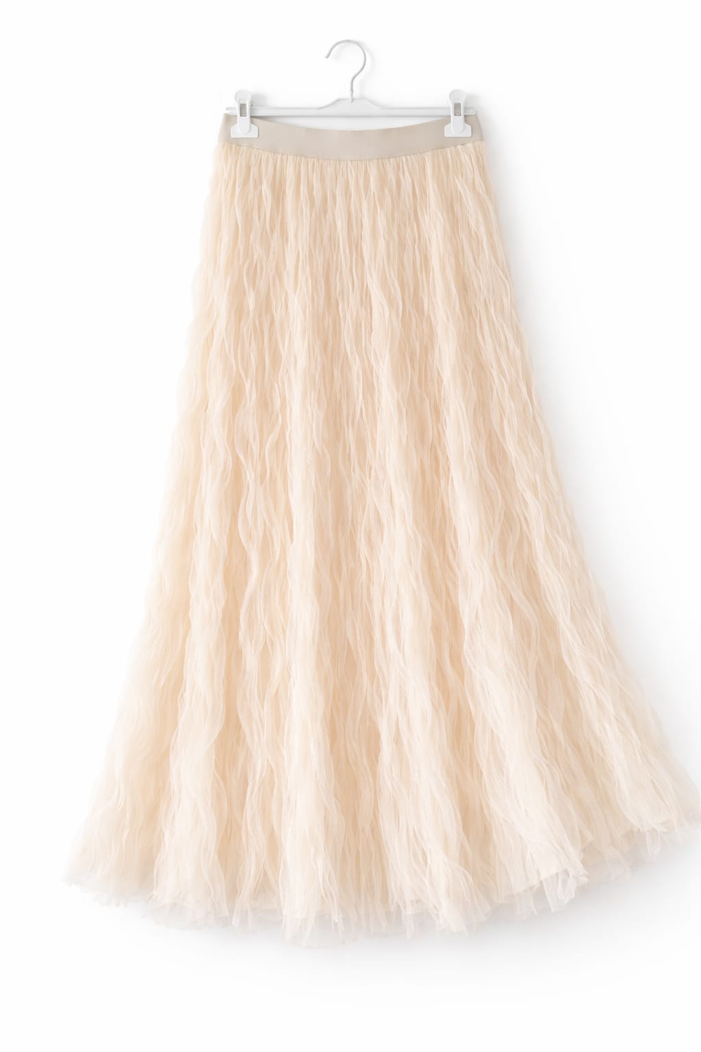 🤍 Bohemian Chiffon Maxi Rok – Crème