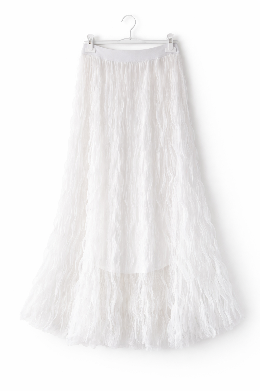 🤍 Bohemian Chiffon Maxi Rok – Wit