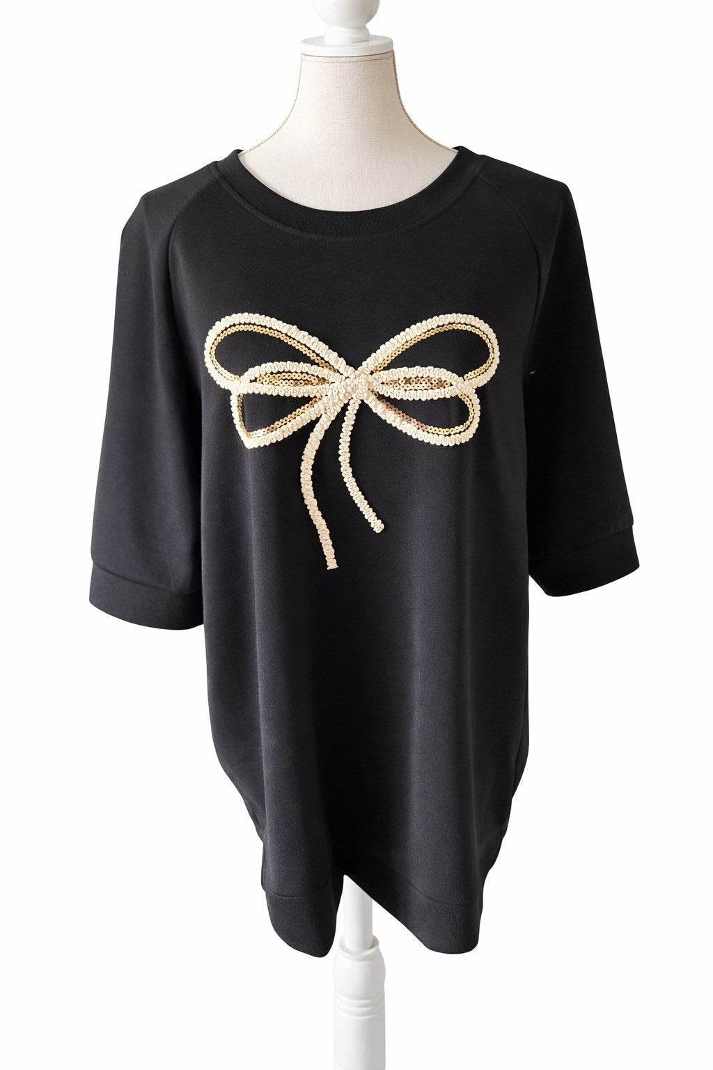 🖤 Top met Strikdetail - Zwart